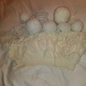 ✅#574 Preowned 2 lbs 3 oz Unfinished Off-White Yarn
